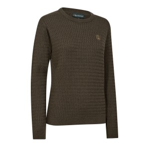 Myśliwski sweter Lady Harrington Cable Knit 8120 Brown Melange