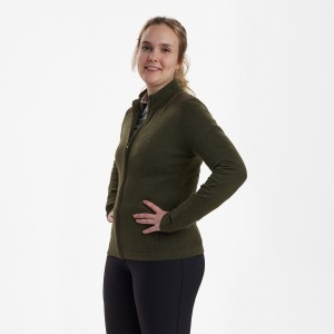 Myśliwski kardigan dzianinowy Lady Darlington 8345 Green Melange