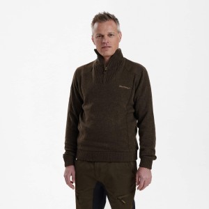 Myśliwski sweter dzianinowy Carlisle ze Stormliner® 8370 Dark Elm