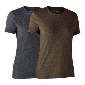 Myśliwski damski T-shirt Basic 2-pack 8395 Brown Leaf Melange