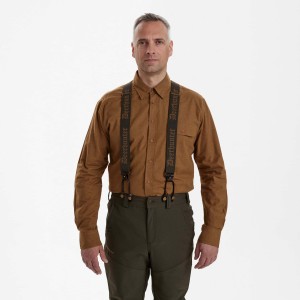 Myśliwskie szelki Combi, guziki i klipsy 8459 Walnut