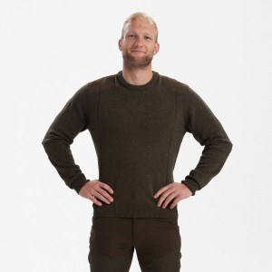 Myśliwski sweter Sheffield z dekoltem O-neck 8636 Dark Elm